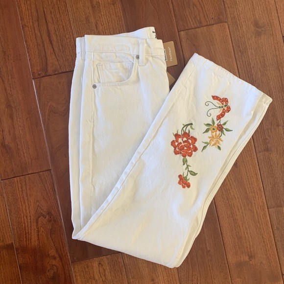 Reformation Cynthia High Rise Straight Flora Embroidered Jeans size 28 NWT $198 - Picture 8 of 9